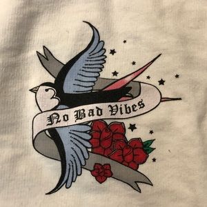 H&M “No Bad Vibes” graphic pullover sweatshirt in a size small.